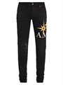 Джинсы-скинни с нашивками Starburst от Amiri, 92% хлопок, в пятикарманном стиле, США 11031041
