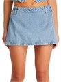 Ser.O.Ya Мини-юбка из денима Kail с низкой посадкой и петлями для ремня, 100% хлопок, рост модели 5',10',',, размер S 11018916