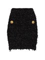 Мини-юбка Balmain из текстурного твида с металлическими волокнами и украшенными пуговицами, Франция 11025700