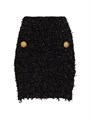 Мини-юбка Balmain из текстурного твида с металлическими волокнами и украшенными пуговицами, Франция 11025700
