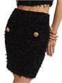 Мини-юбка Balmain из текстурного твида с металлическими волокнами и украшенными пуговицами, Франция 11025700