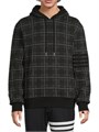 Клетчатый пуловер-худи Thom Browne с капюшоном на шнурках, кенгуру-карманом и длинными рукавами 11021893