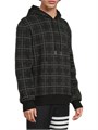 Клетчатый пуловер-худи Thom Browne с капюшоном на шнурках, кенгуру-карманом и длинными рукавами 11021893
