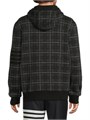 Клетчатый пуловер-худи Thom Browne с капюшоном на шнурках, кенгуру-карманом и длинными рукавами 11021893