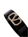 Valentino Garavani Ободок VLogo из смолы и металла с кристаллами Swarovski, размером 12.5 см x 14.5 см, сделан в Италии 11009265