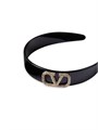 Valentino Garavani Ободок VLogo из смолы и металла с кристаллами Swarovski, размером 12.5 см x 14.5 см, сделан в Италии 11009265