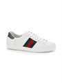 Кожаные кроссовки Gucci New Ace с тиснением под крокодила на пятке и резиновой подошвой 11016698