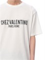 Valentino Garavani Футболка Valentino из 100% хлопка с принтом Chez Valentino, прямой крой, Италия 11025483