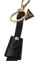 Prada Кожаный брелок для сумки с эмалевым логотипом и карабином из натуральной кожи и стали 11027826