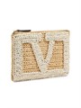 Valentino Garavani Сумка-косметичка Viva Superstar из синтетической раффии с молнией и тремя отделениями для карт 11013084