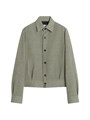 Унисекс короткая шерстяная overshirt Lanvin с воротником стойкой и подкладкой Bemberg, Италия 11014959