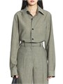 Унисекс короткая шерстяная overshirt Lanvin с воротником стойкой и подкладкой Bemberg, Италия 11014959