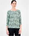 Топ с принтом и рукавами 3/4 из жаккардовой ткани для женщин, эксклюзивно в магазине J&amp,M Collection 11022132