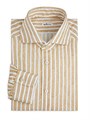 Рубашка Kiton из эластичного хлопка в полоску с отложным воротником и длинными рукавами 11014000