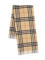 Burberry Шарф из 100% кашемира с крупным клетчатым узором и бахромой, размер 52 см x 200 см 11022483