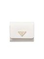 Prada Компактный сафьяновый кожаный бумажник на молнии с 6 кармашками для карт и отделением для монет 11019700