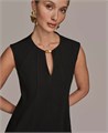 Молодежное платье без рукавов A-Line Donna Karan New York из эластичного материала с жемчужным вырезом 11020062