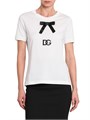 Футболка из мягкого итальянского хлопка с логотипом и бантом Dolce &amp, Gabbana, короткие рукава, произведено в Италии 11028414