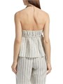 Reformation Полосатый топ Inez без бретелей из 100% льна с эластичным поясом 10042393