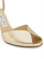 Сандалии Sacora 85MM из металлизированной кожи с открытым носком и пряжкой от Jimmy Choo 11022658