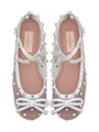 Балетки Valentino Garavani Rockstud из сетчатого материала с кристаллами и ремешком на щиколотке 11017425