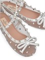 Балетки Valentino Garavani Rockstud из сетчатого материала с кристаллами и ремешком на щиколотке 11017425