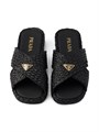 Кроссовки Prada Raffia Crisscross с 20 мм резиновой подошвой и металлическим логотипом 11011971