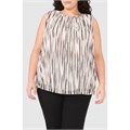 Блуза Halogen® без рукавов с вертикальными складками и полосками, 100% полиэстер 10042864