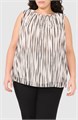 Блуза Halogen® без рукавов с вертикальными складками и полосками, 100% полиэстер 10042864