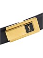 Saint Laurent Ремень из гладкой кожи с пряжкой Charniere, регулируемый, 2.5 см, 93% телячья кожа 11025114