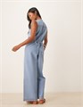 ASOS Petite Комбинезон без рукавов ASOS DESIGN с завязками на спине и широкими брюками 11010372