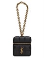 Saint Laurent Компактная мателассе мини-сумка-кошелёк из овечьей кожи с цепочкой на запястье, размер 6.5 ? 8 ? 6.5 см 11019662