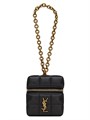 Saint Laurent Компактная мателассе мини-сумка-кошелёк из овечьей кожи с цепочкой на запястье, размер 6.5 ? 8 ? 6.5 см 11019662