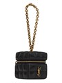 Saint Laurent Компактная мателассе мини-сумка-кошелёк из овечьей кожи с цепочкой на запястье, размер 6.5 ? 8 ? 6.5 см 11019662