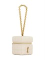 Saint Laurent Компактная мателассе мини-сумка-кошелёк из овечьей кожи с цепочкой на запястье, размер 6.5 ? 8 ? 6.5 см 11019662