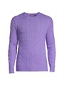 Ralph Lauren Итальянский стильный кашемировый свитер вязаной текстуры с круглым вырезом и длинными рукавами 11017191