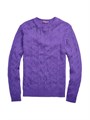 Ralph Lauren Итальянский стильный кашемировый свитер вязаной текстуры с круглым вырезом и длинными рукавами 11017191