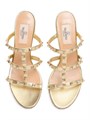 Valentino Garavani Сандалии Rockstud Slide 60MM из ламинированной нубук-кожи с металлическими шипами 11028628