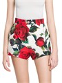 Шорты из Италии с яркими розами, выполненные из хлопка, с завышенной талией и карманами от Dolce &amp, Gabbana 11021688