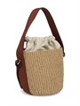 Chloe Маленькая плетеная сумка-тоут из рафии с кожаной отделкой и хлопково-льняной подкладкой 11027318