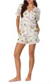 BedHead Pajamas Короткие стильные пижамы из органического хлопка с принтом и классическим кантом, идеально подходящие для комфортного отдыха 10042978
