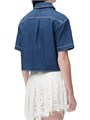 Короткая джинсовая рубашка с короткими рукавами LOEWE x Paula',s Ibiza из 95,45% хлопка, произведена в Италии 11008220