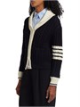 Кардиган для детей с косичками от Thom Browne, V-образный вырез, длинные рукава, 100% мериносовая шерсть, Италия 11023464