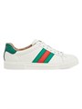 Кожаные низкие кроссовки Gucci Ace с круглым носком и резиновой подошвой, изготовленные в Италии 11024386