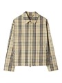 Хлопковая куртка Harrington с клетчатым принтом и молнией от Burberry, длинные рукава, 100% хлопок 11025368