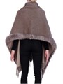 Gorski Кашемирово-шерстяная шаль с отделкой из окрашенной тосканской овчины, универсальный размер, длина 198 см 11020433