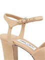 Сандалии Heloise 80MM из льна с открытым носком и застёжкой на пряжке от Jimmy Choo 11022687