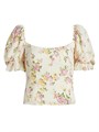 Топ Marin от Reformation с цветочным принтом и короткими пышными рукавами, 100% вискоза 11011204