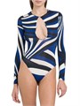 Pucci Боди Parade с вырезом каплей, длинными рукавами, 95% вискозы, 5% эластана, Италия 11015371