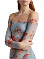 Боди Peonie из стрейч-нейлона с открытыми плечами и длинными рукавами от L',Agence 10042931